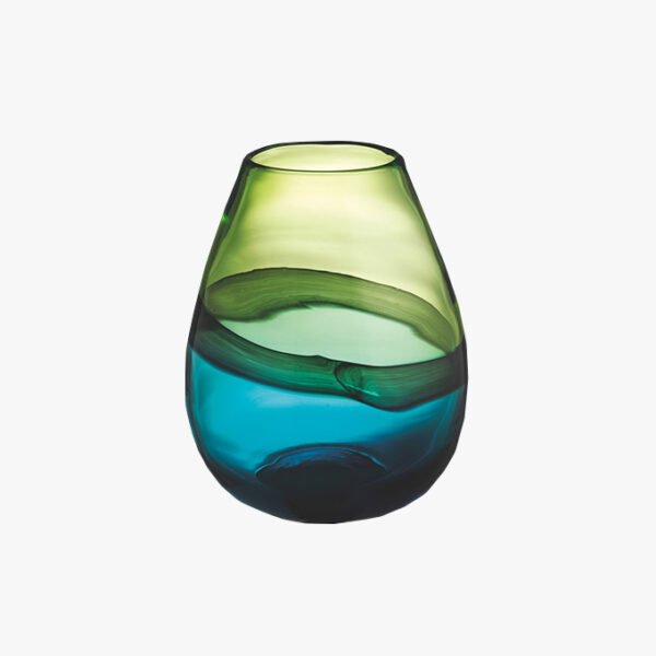 Blue and Green Art Glass Vase